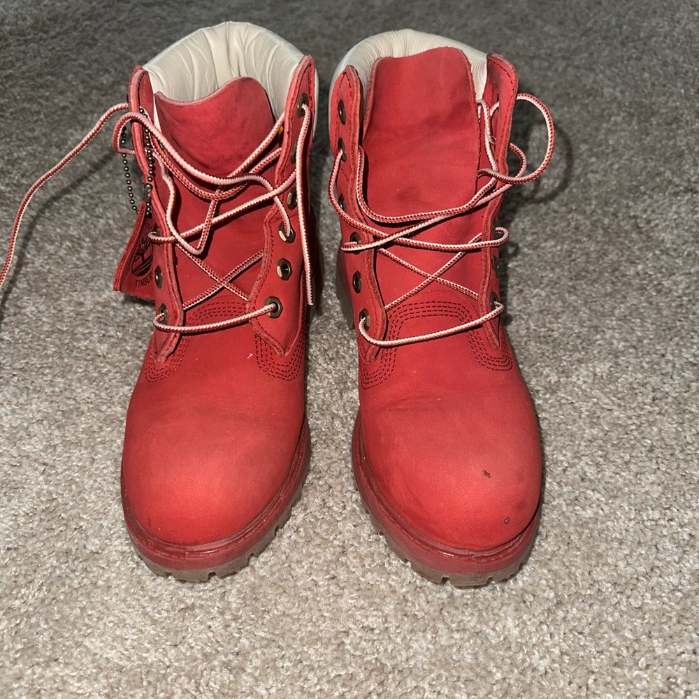Timberland Red Women's Combat Boots - Picture 4 of 4